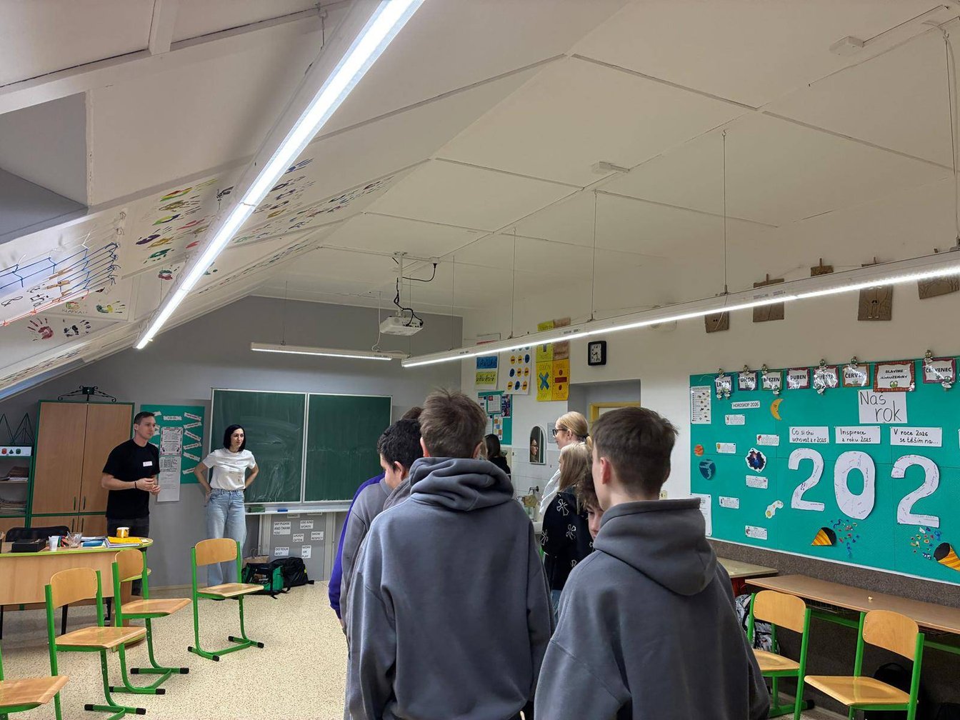 Žáci 9. třídy během preventivního programu Do dna?